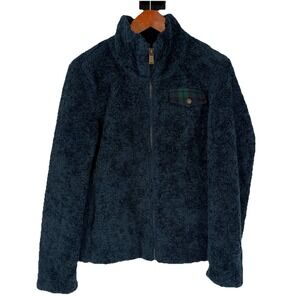 Pendleton Womens Full Zip‎ Fleece Jacket Size S Wool Blend Plaid Contrast Trim